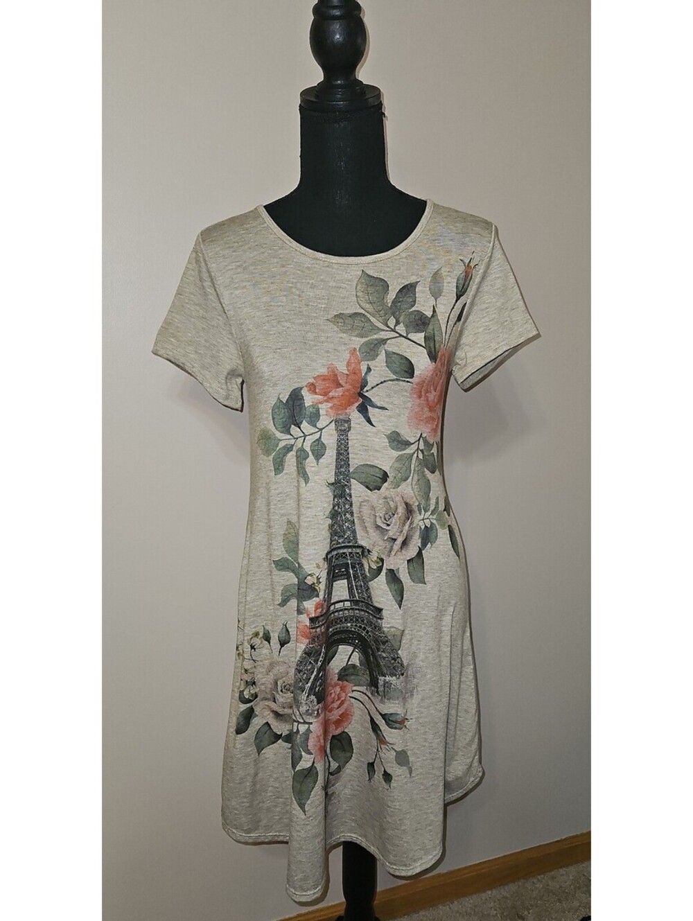 SJS Paris Eiffle Tower Short Sleeve Dress Small